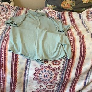 Elegant Sky Blue Button-Down romper